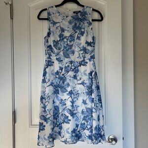Chaps Lined Floral Dress Womens 4